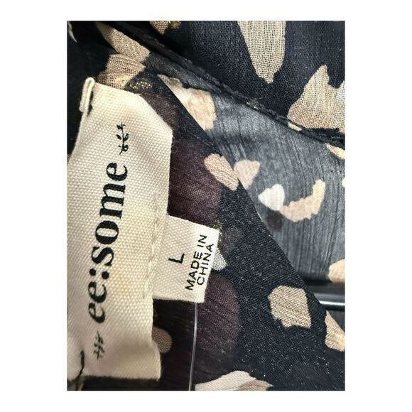 NWT EESOME Delilah Blouse BLACK SIZE LARGE - Picture 11 of 15